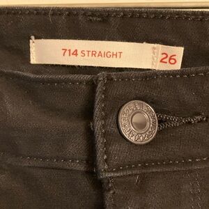 Levi’s 714 Black Slim Straight Jeans - New Condition No Tags, size 26 XS 0